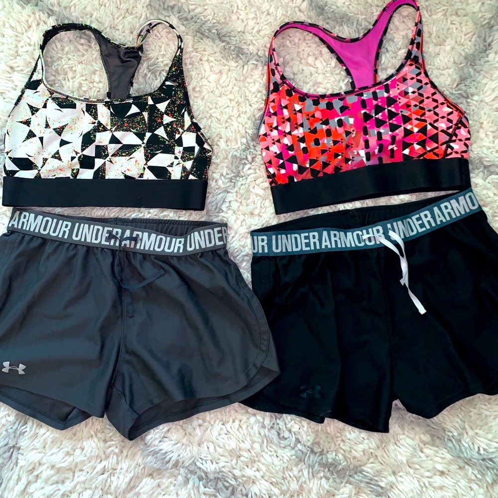 Under Amour shorts and VS sports bra bundle